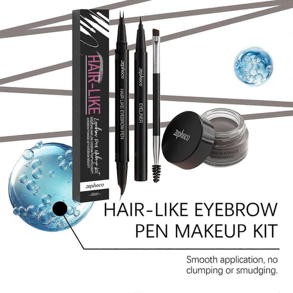 Zephoco Grey Eyebrow Dyeing Set: A Natural, Three-Dimensional, Silky And Smooth Eyebrow Contour For Daily Use
