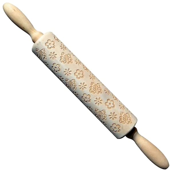Rolling Pin with Different Patterns, Wood Carved Cartoon Dough Roller