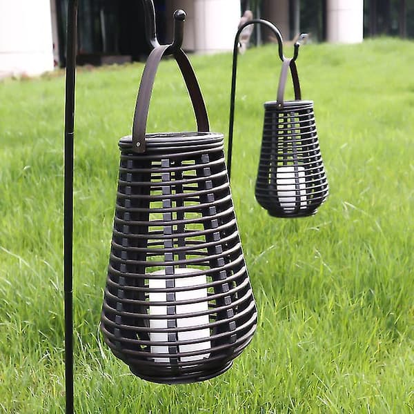 Rattan-effekt solcelle-LED-hagelykt