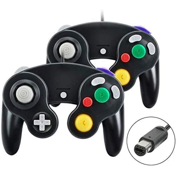 Gamecube spillkonsoll, 2-pakning klassiske kontrollere med vibrasjon