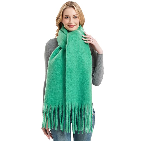 Ensfarget skjerf (grønn 215cm)