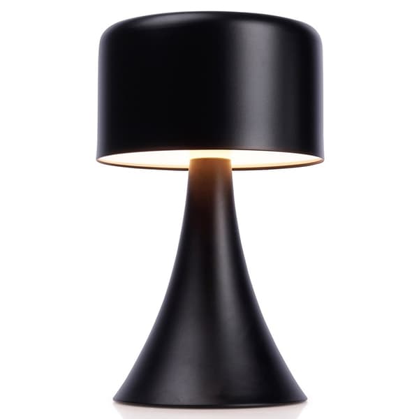 Trådløs sort bordlampe med 8 LED til hjem og kontor