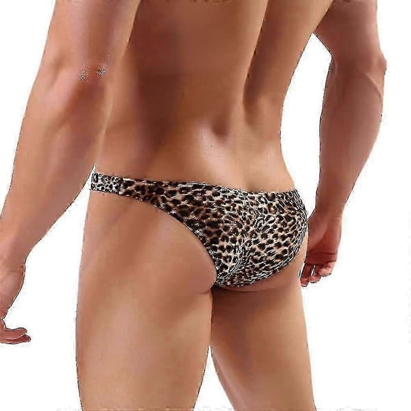 Sexy leopardtruser for menn, lav midje, undertøy, bomullstringtruser 2XL Kaffe 2XL Coffee