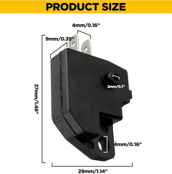 Motorcycle Brake Switch - Right and Left Brake Light Switch - for ATVs, Scooters