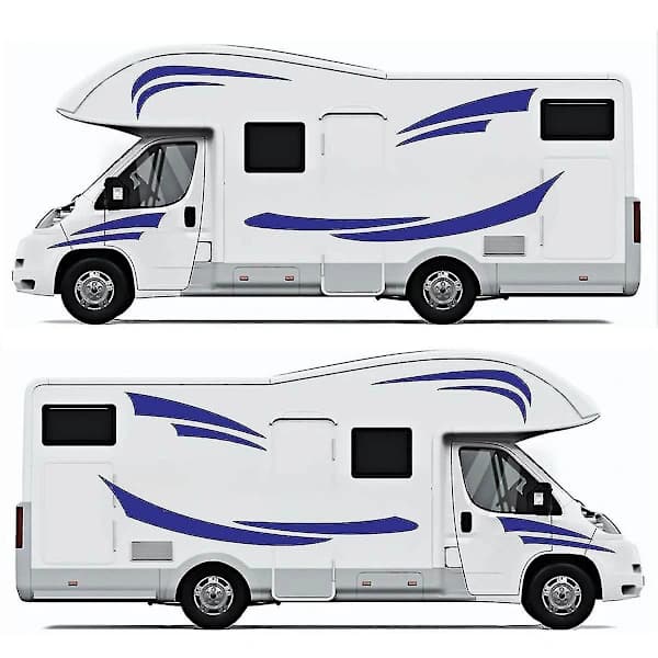 Universal kropsmærkat til autocamper, DIY-grafik, mærkat, dekoration til trailer, blå