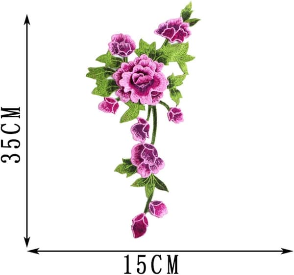 24 stk broderede lapper roser blomster strygejernslapper applikationer