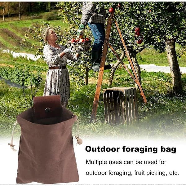 2-pack Foraging Pouches, Foldable Canvas Foraging Bag, Mushroom Picking Bag for Hiking, Camping, Beachcombing