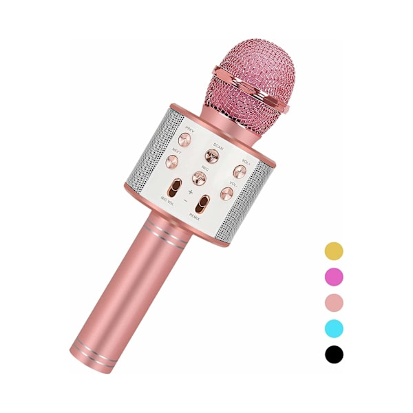 Karaokemikrofoni lapsille, langaton Bluetooth-karaokemikrofoni laulamiseen, kannettava kädessä pidettävä mikrofonikaiutin, lahjaleluja tytöille ja pojille