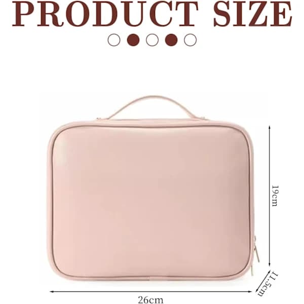 Makeup Travel Case, Makeup Organizer with Multiple Compartments, Toiletry Bag, Pink PINK
