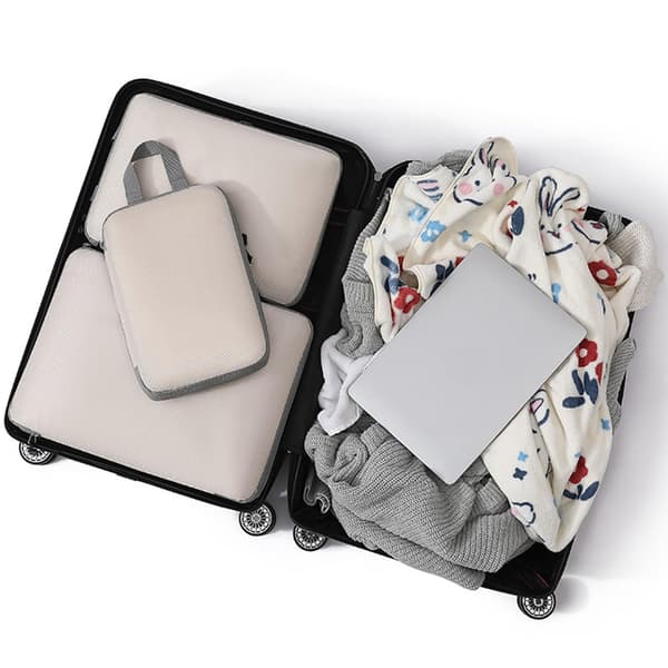 Pieces Travel Storage Bags with Compression Function, Suitcase Luggage Organizers, Travel Sealed Waterproof Compression Cubes