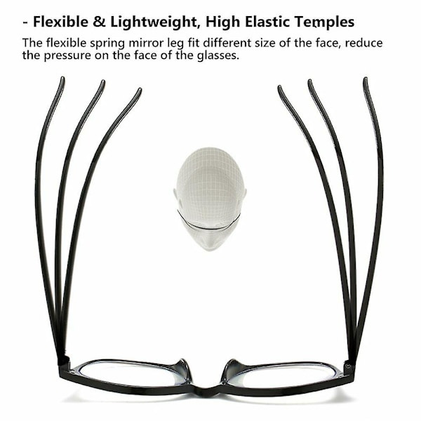 Progressiiviset multifokaaliset silmälasit naisille ja miehille, sinistä valoa estävät lukulasit [dB} Musta Black Strength 1.0X