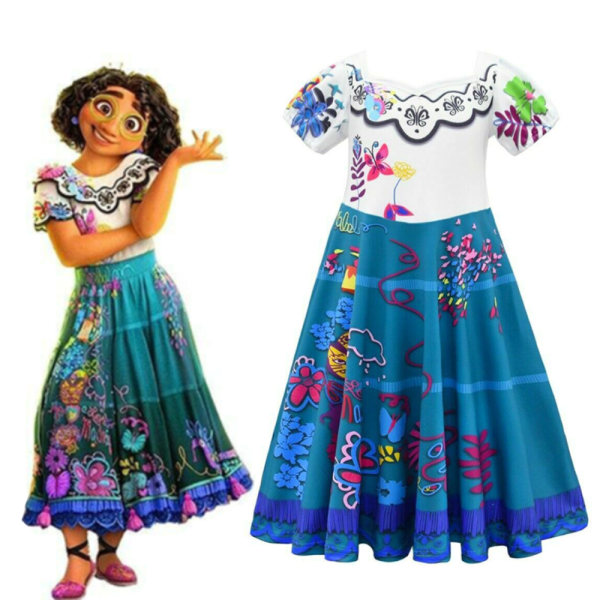 Kids Girl Encanto Mirabel kostymklänning Cosplay Princess-kjolar