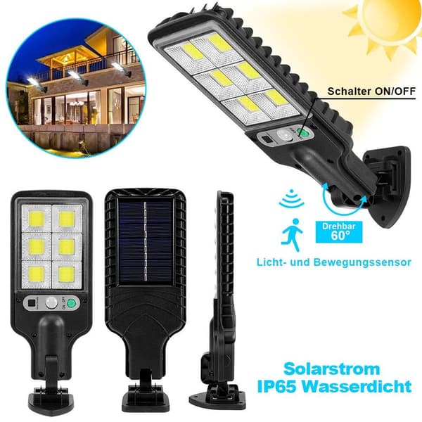 1 pc, LED outdoor wall lamp solar cell, 3 modes, motion sensor, for outdoor use