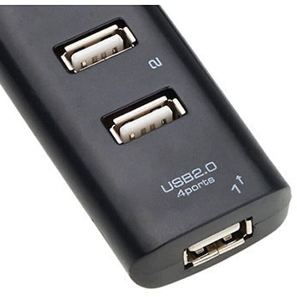 (Svart) USB 2.0 Høy multi-USB Multi-USB adapter 4 porter for bærbar datamaskin mottaker IT-tilbehør
