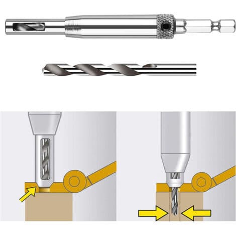 Self-Centering Hinge Drill Bit Set, 16 Pcs, Hole Drilling Tool for Woodworking, Adjustable Door and Window Drills