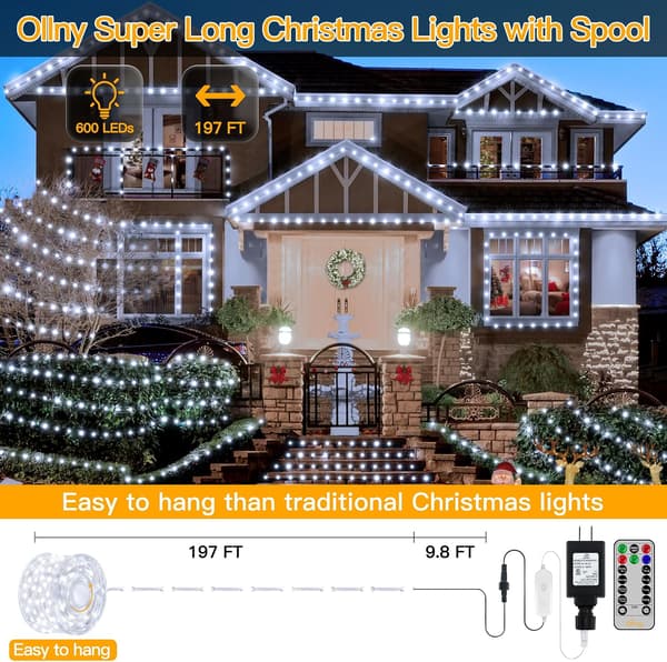 60m 600 LED IP67 Waterproof Outdoor String Lights with Remote Control-FX-