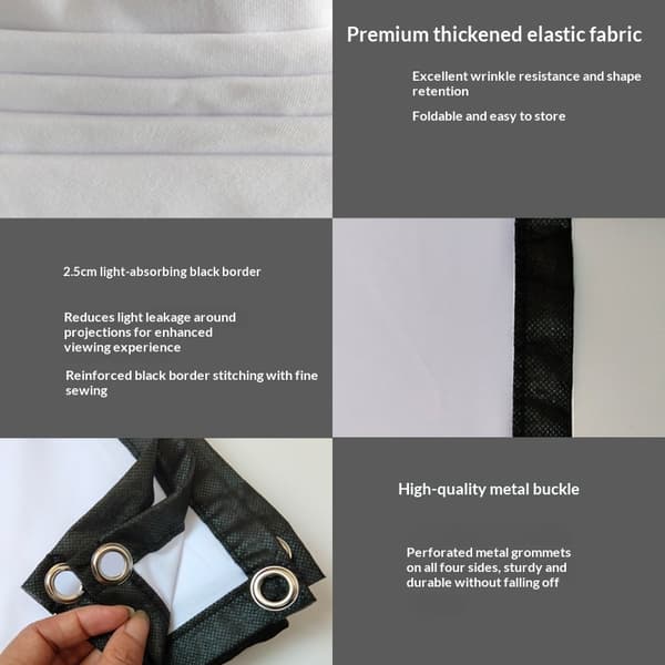 100 inch 16:9 Thickened Wrinkle-Free Projection Screen White Projector Curtain Projection Screen