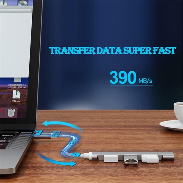 4-portars USB 3.0-hubb 5 Gbps höghastighets-typ-C-splitter USB-hubb för