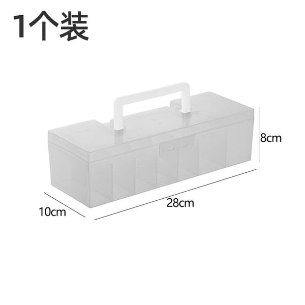 Card Storage Box with Compartments - Transparent Portable Organizer Box