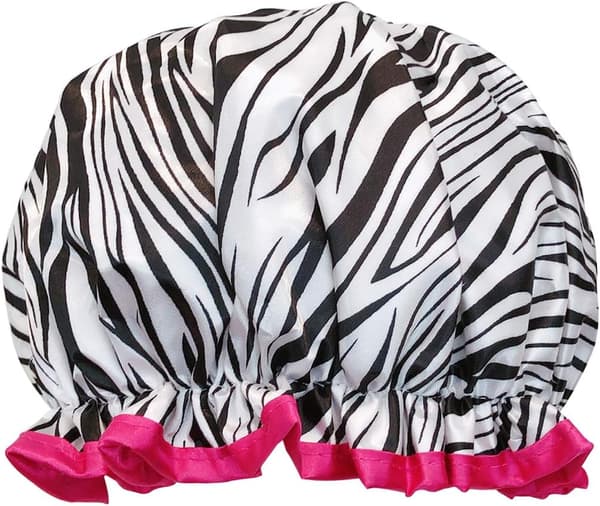 Genanvendelige vandtætte badehætter til kvinder med langt hår, Zebra