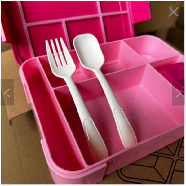 Rosa delt fruktboks salatboks bentoboks, A