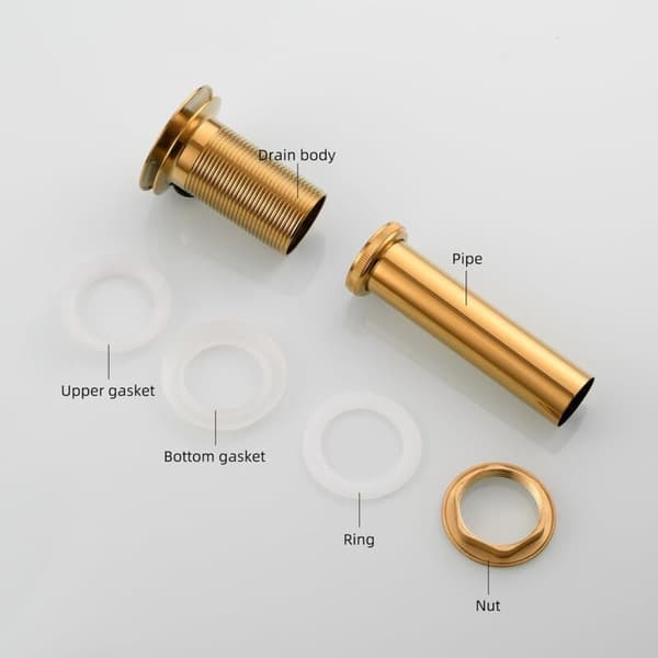 Pop Up Sink Drain without Overflow Protection, Brass Drain, Pop Up Drain Plug, Gold