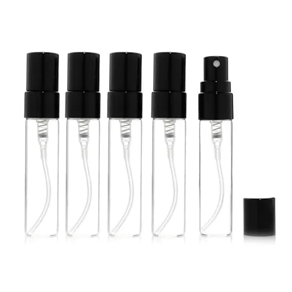5-pakkaus - Suihkepullo / Minipullo lasia – 5 ml