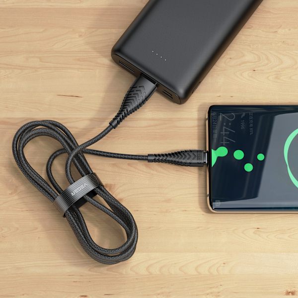 Fisher 5V3A/QC18W opladningsdatakabel USB-A til C block