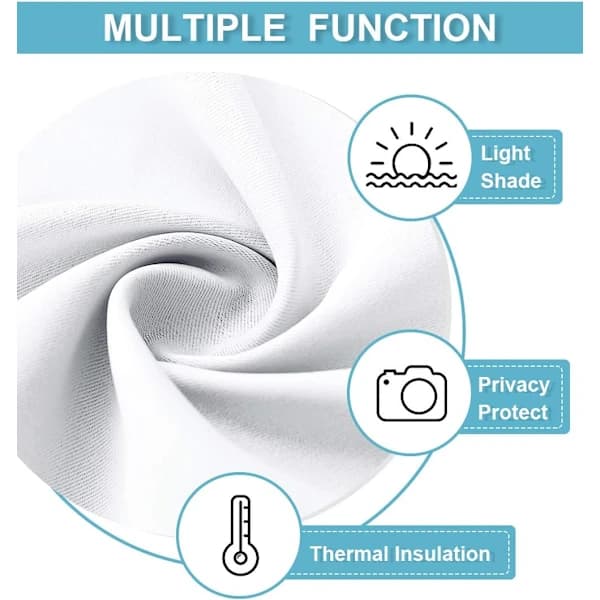 Short Curtains for Bedroom, Grey Half-Shading Curtains, Energy Saving, A