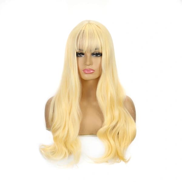 Toupee Parykk med Blondefront, Langt Rett Hår, A