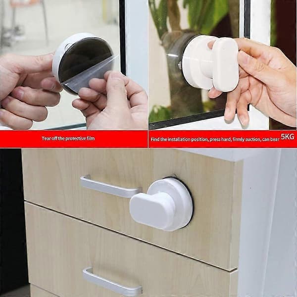 2 X Strong Suction Cup Handle Suction Cup Armrest Movable Glass Handle For Bathroom Cabinet Drawer [DB]