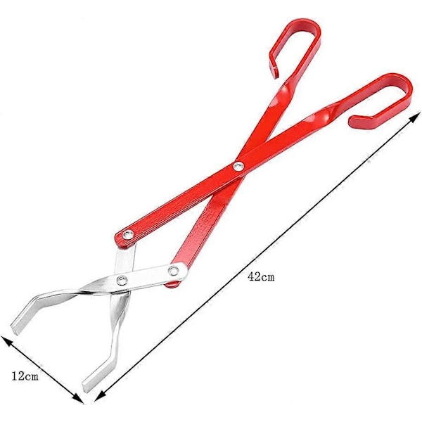 Klämma Kolhandtag Långt Handtag Grilltång Grillverktyg Kolträ Mat Tång Målade Tänger Aluminium Koltänger Aluminium Eldtänger (LGL)