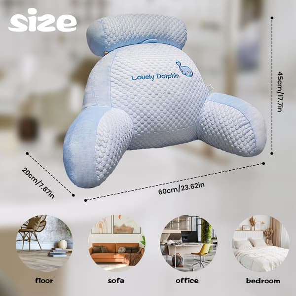 Bed Reading Pillow, Removable Backrest Cushion 60x45x20cm (optional)