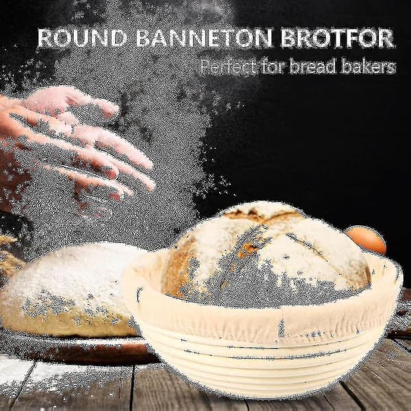 Round Banneton Proofing Basket Set Brot Form Untreated Natural Cane Bread Baking Kit With Cloth