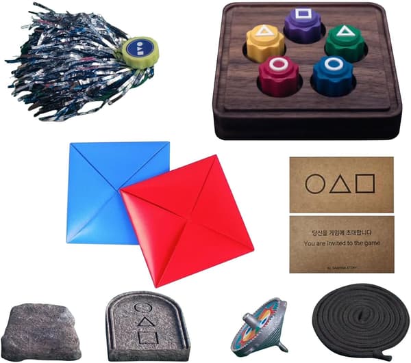 Squid Game 2 Jacks Set - Koreansk traditionel spil med 9 sten og base-FX-
