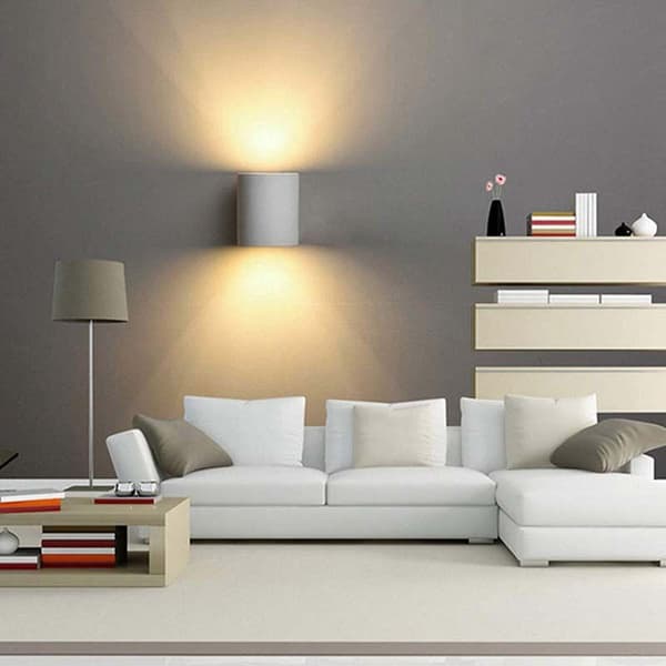 Simple wall lamp, creative plaster wall lamp, modern minimalist bedroom study corridor lights up and down (bulb)
