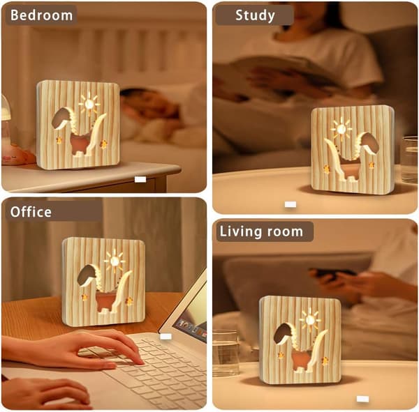 Tre LED-lamper til soverom, 3D kreative bordlamper, tykke nattbordslamper