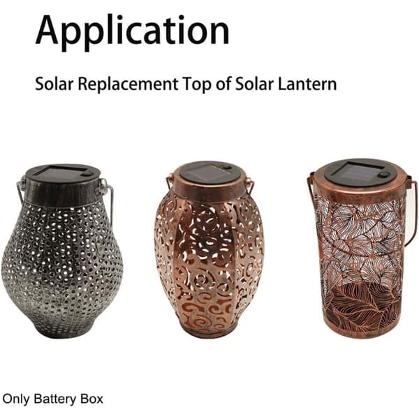 2-pack Solar Lantern Replacement for Outdoor Hanging Lanterns, LED Solar Lamp Replacement with Battery Box, Easy to Install, Professional