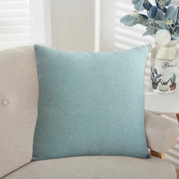 Pudebetræk, bondegård, dekorative pudebetræk, linned, pyntepuder til sofa, sofa, indretning, (lyseblå)
