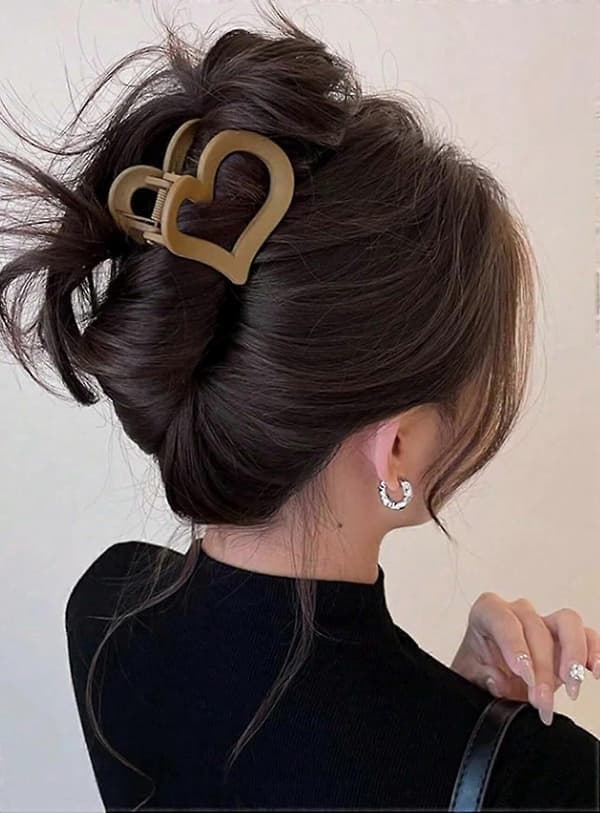 Hjerteformede Hårklemmer, 4 Stykker, Håraccessories til Piger
