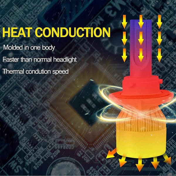 (2-pack) H13 / 9008 LED Headlight (Low & High Beam) C6 Conversion Kit, 72W 8500LM 6500K Cool White