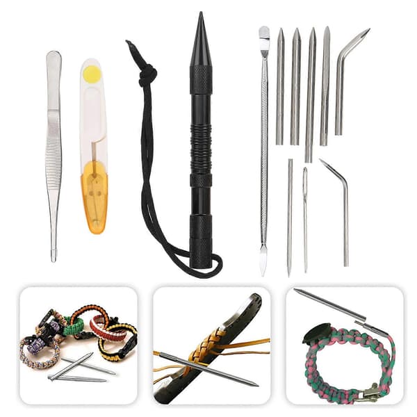 12-piece Aluminum Paracord Set - DIY Knitting Tool Kit