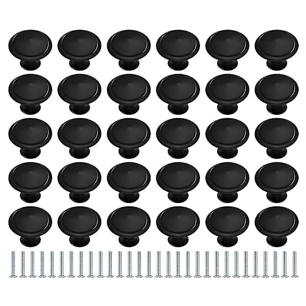 30 Pieces Black Knobs for Kitchen Cabinets, Cabinet Knobs, Round Knobs for Dresser Drawers, Knobs for Kitchen Cabinets, Round Knobs for Dressers【PL】