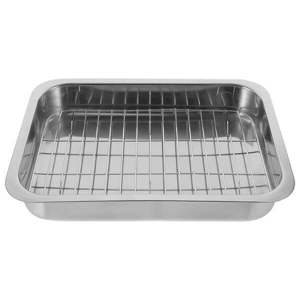 Deep Roasting Pan, Baking Sheet, and Rack Set, Non-Stick Steel Roasting Pan, Lasagna Pan, Baking Sheet with Handles for Roasting