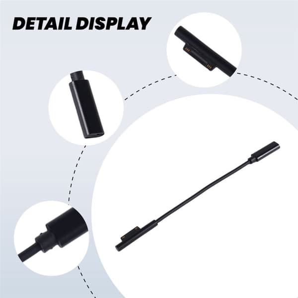 USB Type C PD 15V Strømadapter Konverter Ladekabel til Surface Pro 7/6/5/4/3/GO/BOOK Bærbare computere 1/2
