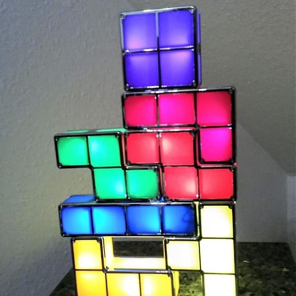 Diy Tetris Night Light Colorful Stackable Tangram Puzzle 7 Pack/set