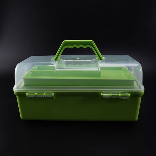 Green Multi-layer Medical Box Plastic Storage Box Portable Plastic Storage Box Office Supplies Storage Box