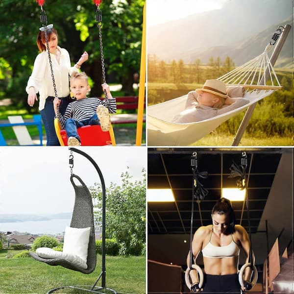 Spring Hook Compatible with Hanging Hammock Swing, Black (400 kg)
