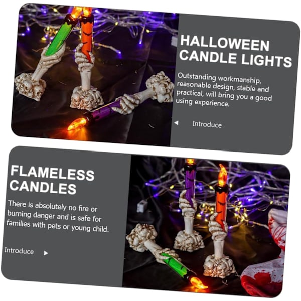 Halloween-koristeet 3 kpl Ulkona liekittömät liekittömät Kynttiläkoristeet Sähköiset Elektroniset Kynttilätarvikkeet Koristeelliset LED