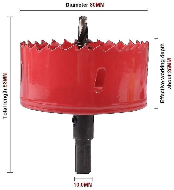Tre aluminium jernrør plasthullsbor (115mm)